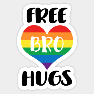 Free Bro Hugs - Black Text Sticker